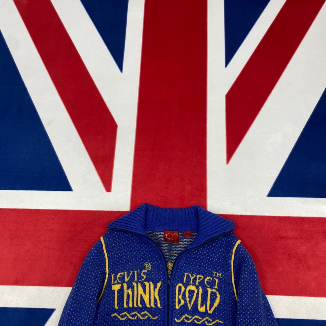 리바이스 type-1 니트집업 L 실측 S  상품이미지3