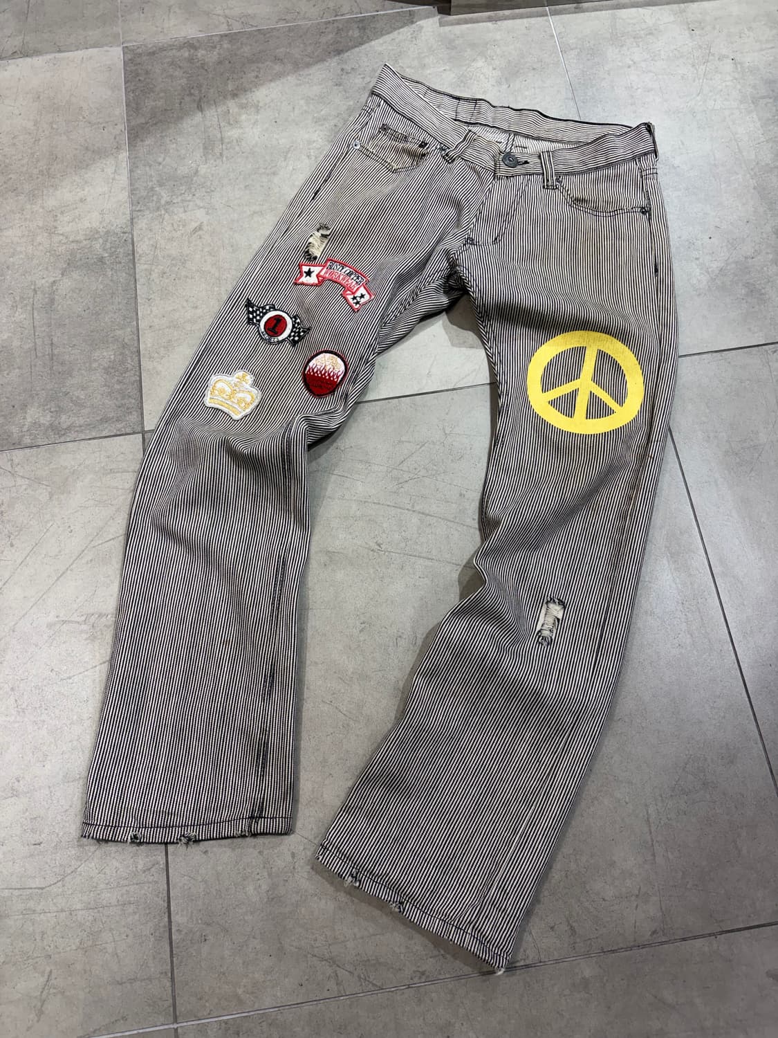 일본빈티지 peace 데님 팬츠 상품이미지1