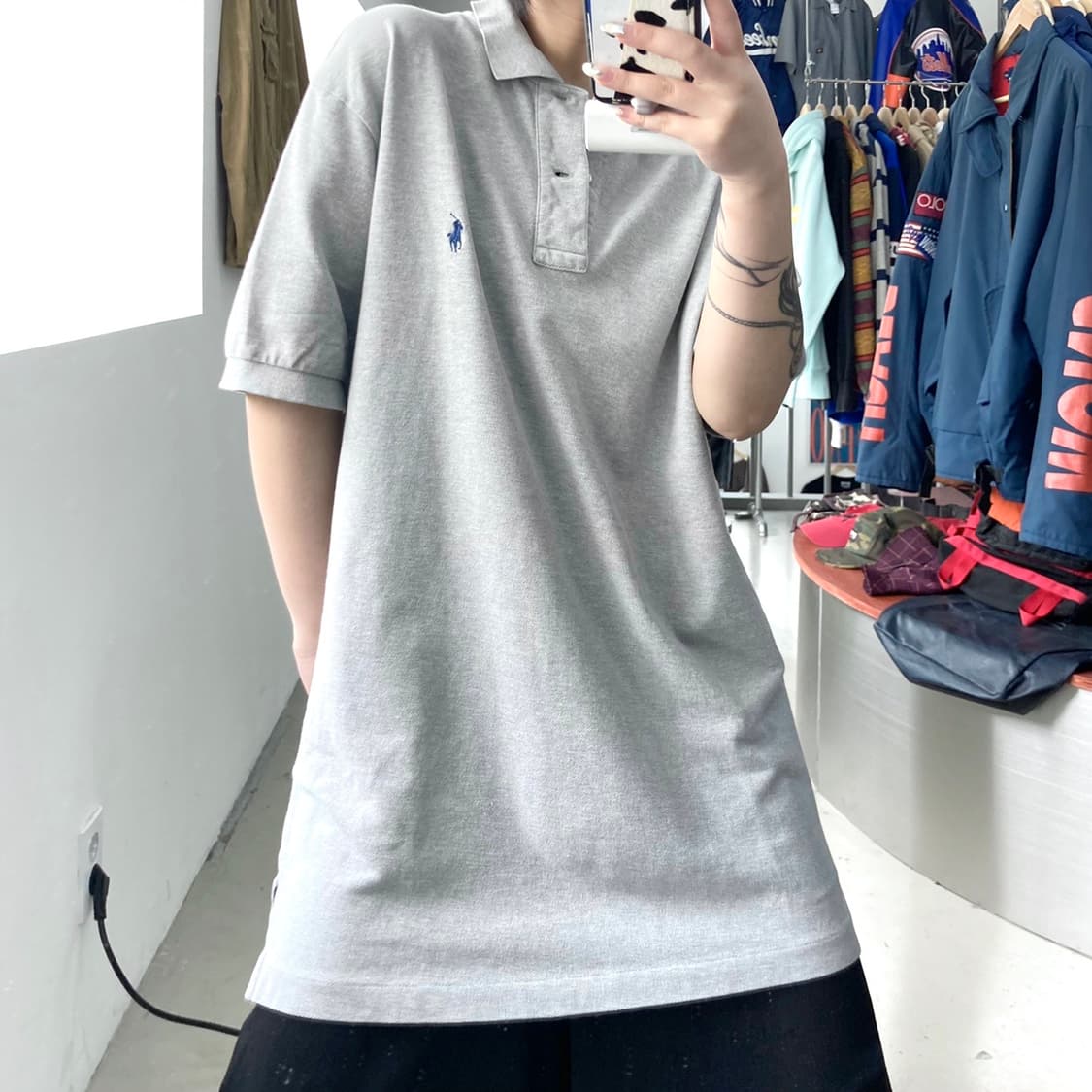 폴로 기본 포니 그레이 PK티 상품이미지2