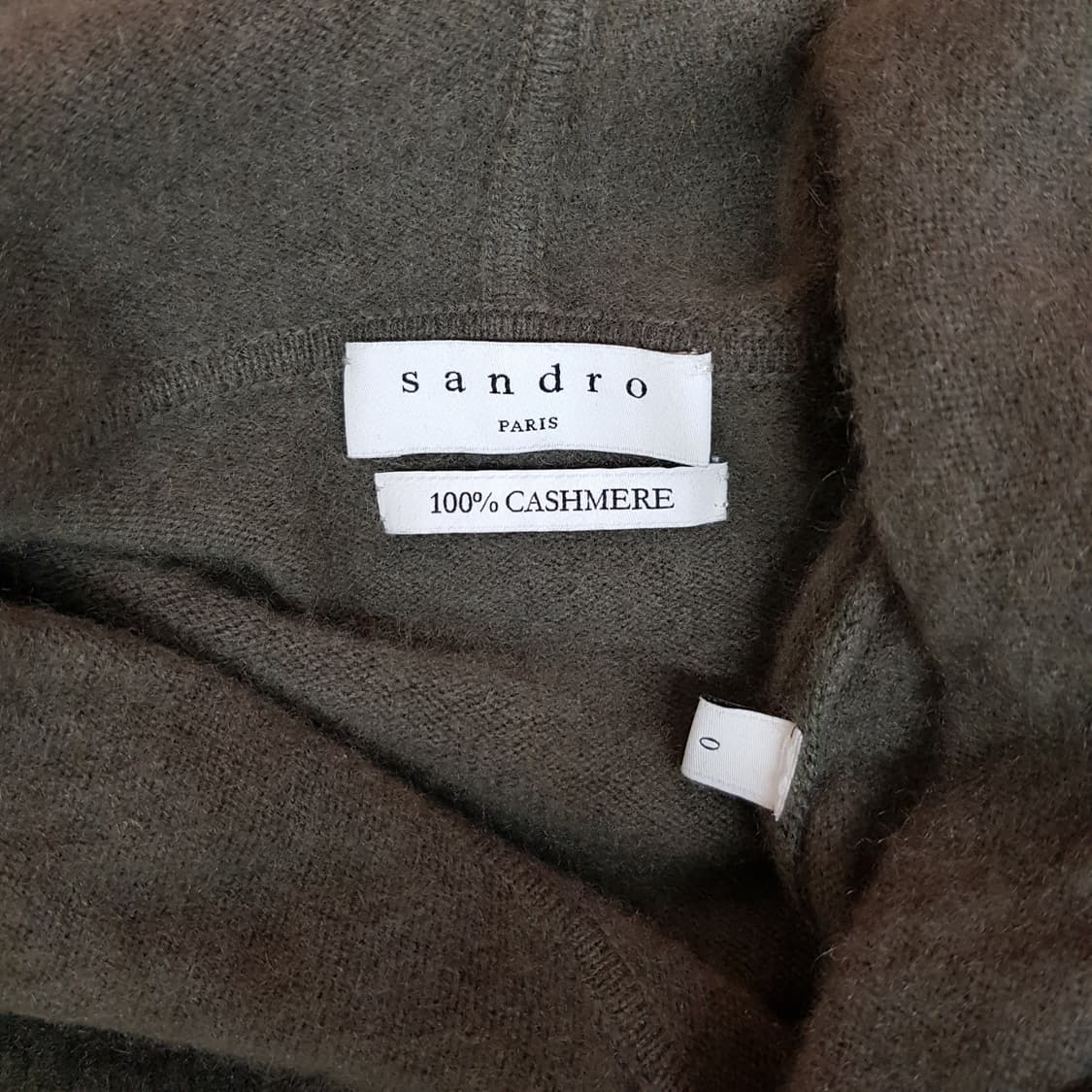 산드로 SANDRO 캐시미어 100% 후드 니트  0사이즈 상품이미지5