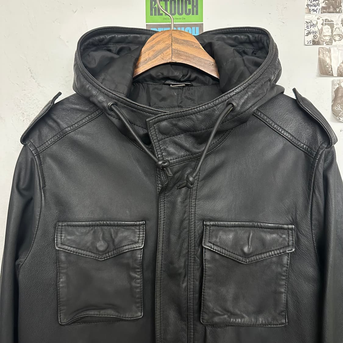 엠포리오 알마니 양가죽 후드 자켓 상품이미지2