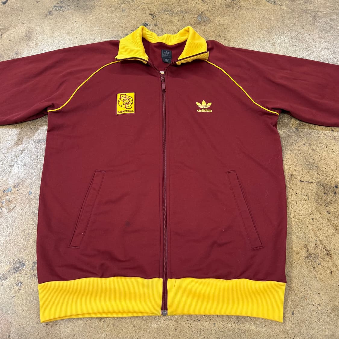 아디다스 버건디 옐로우 져지 트랙탑 110 상품이미지3