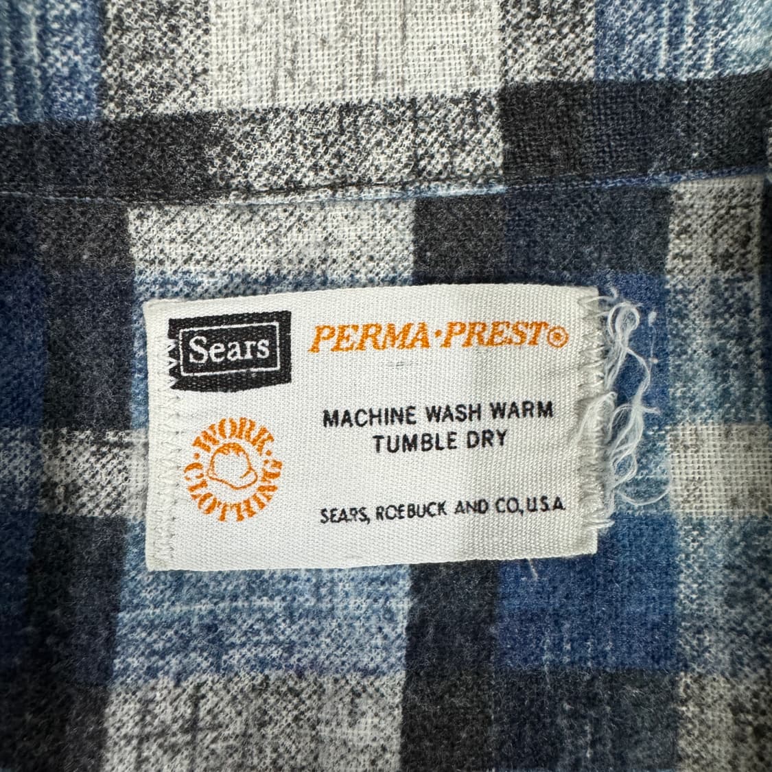 빈티지 70s Sears Plaid Flannel Shirt 시어스 셔츠 상품이미지7