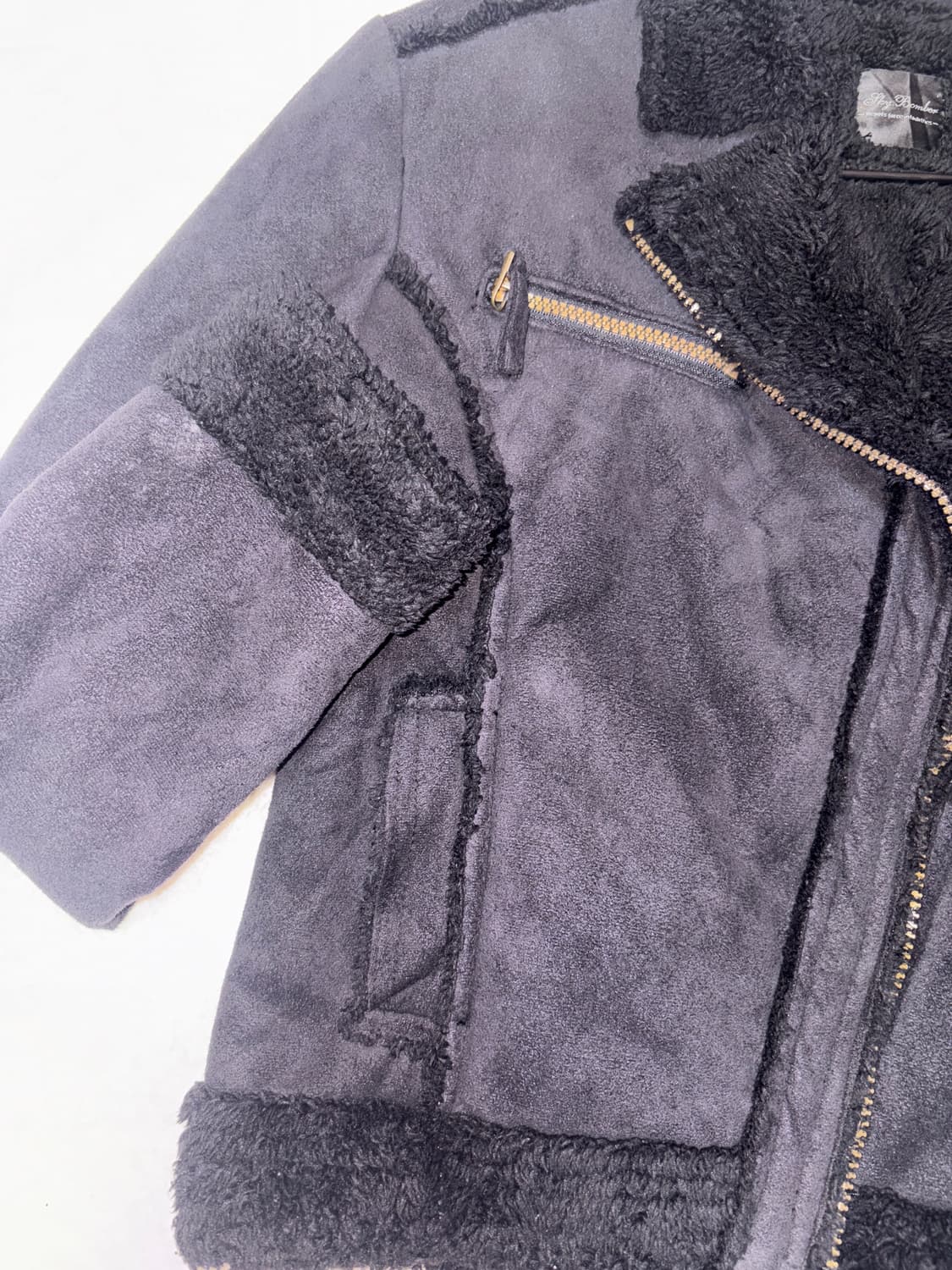 빈티지 퍼 블랙사이드지퍼 집업 퍼자켓 일본 상품이미지4