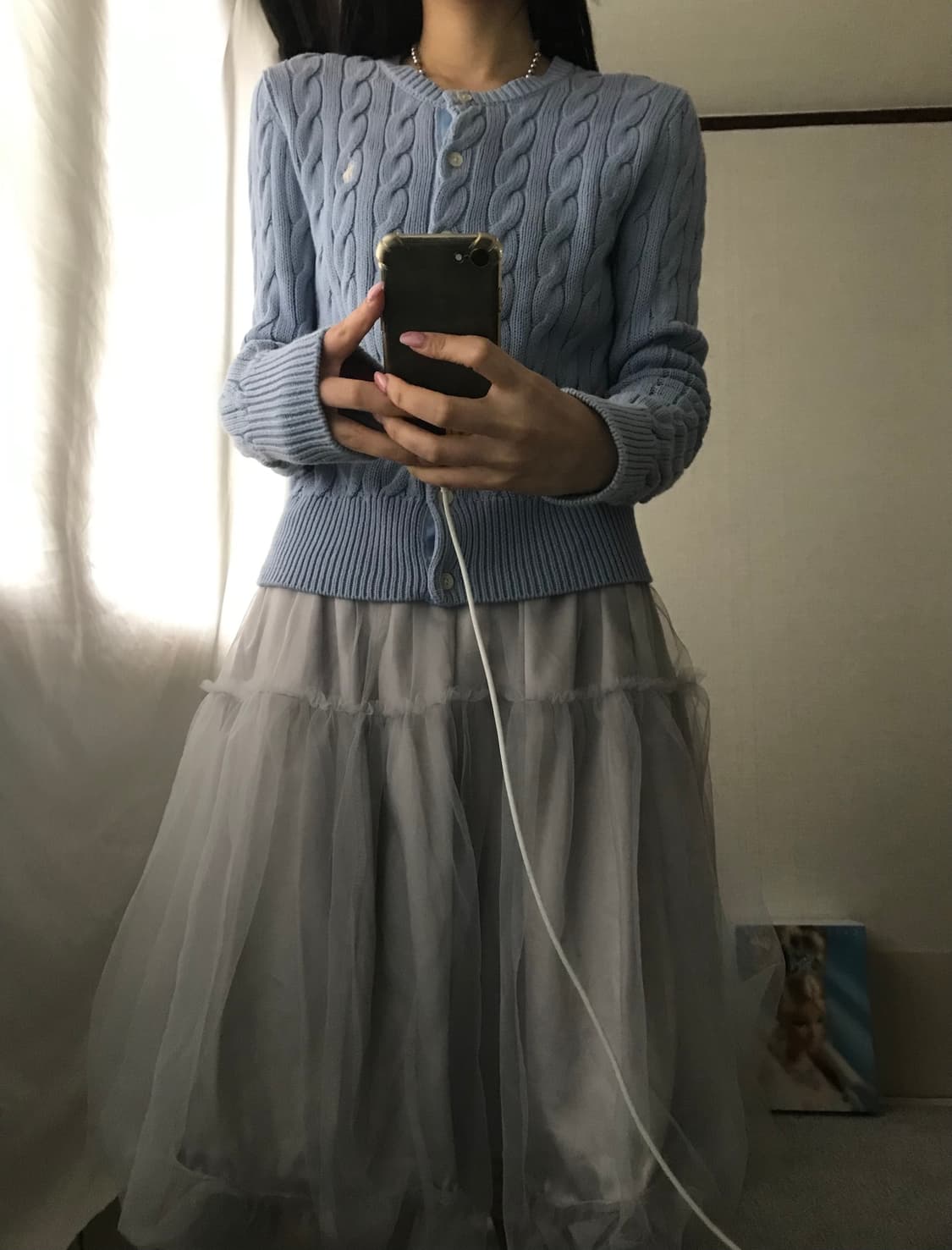 폴로 베이비블루 케이블 가디건 상품이미지2