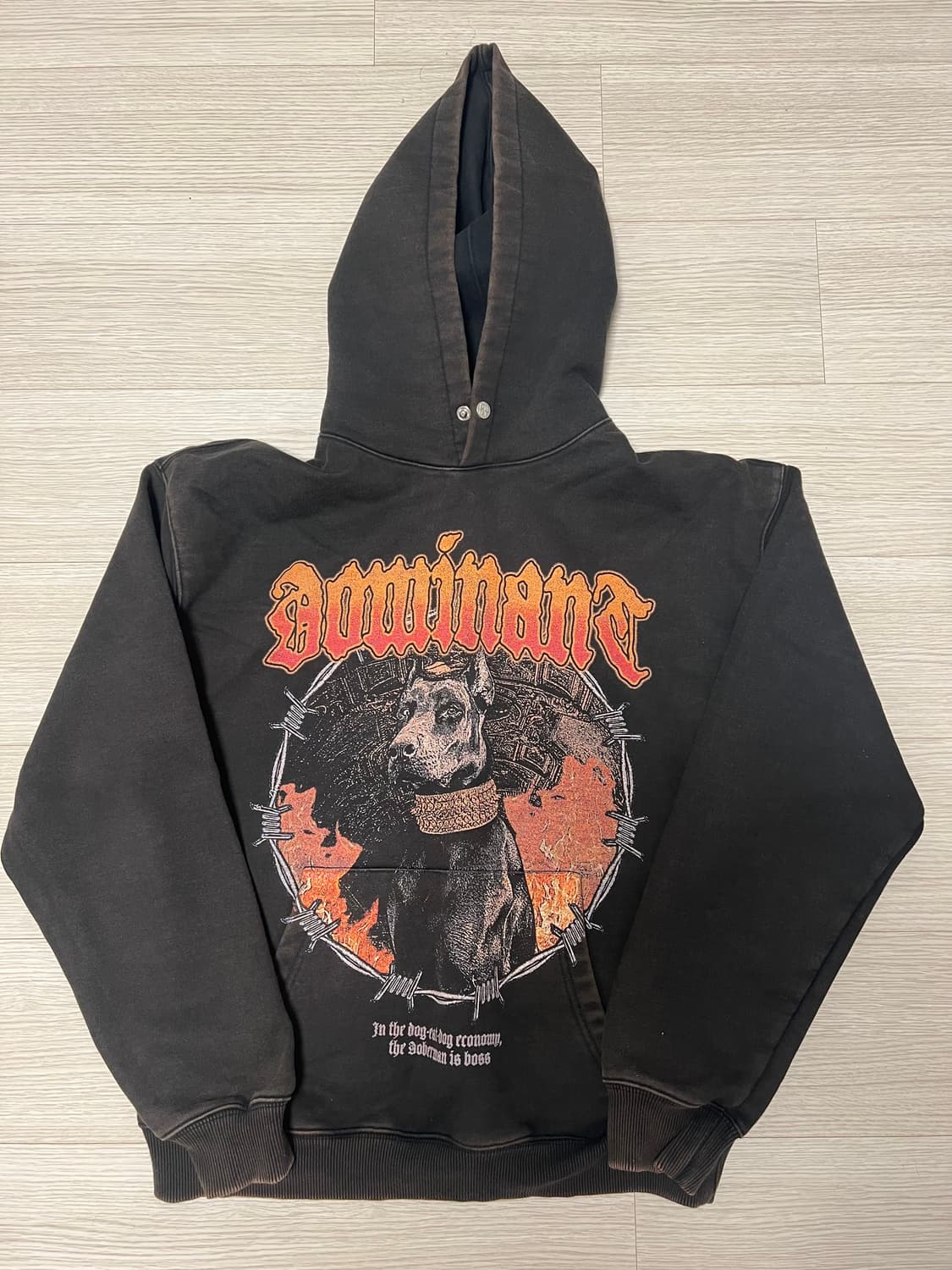 도미넌트 도베르만 워싱 후드티 상품이미지1