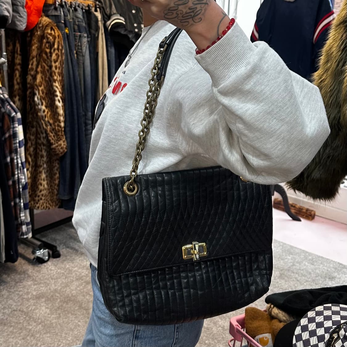 랑방 이태리랑방 퀄팅 체인 해피백(숄더백) 상품이미지2