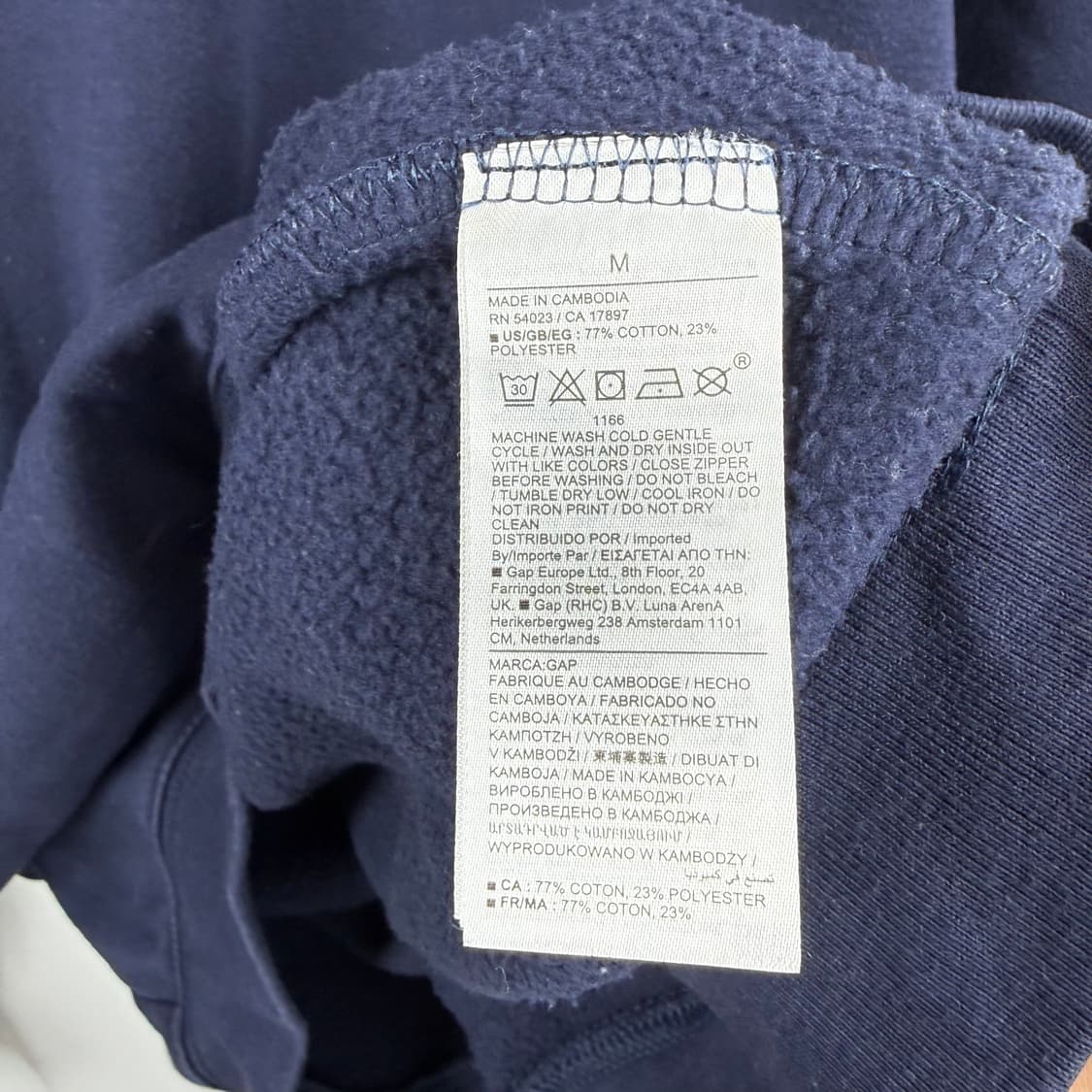 (M) GAP 반집업 카라 맨투맨 네이비 상품이미지6