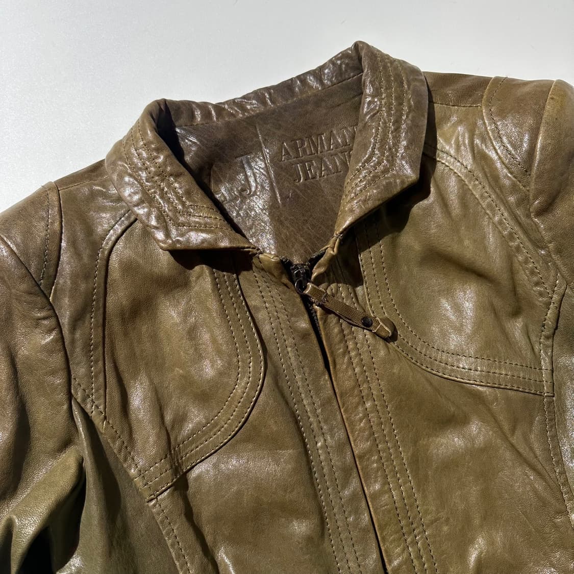 (매장판) 아르마니 진스 램스킨 투웨이 레더 자켓 상품이미지4