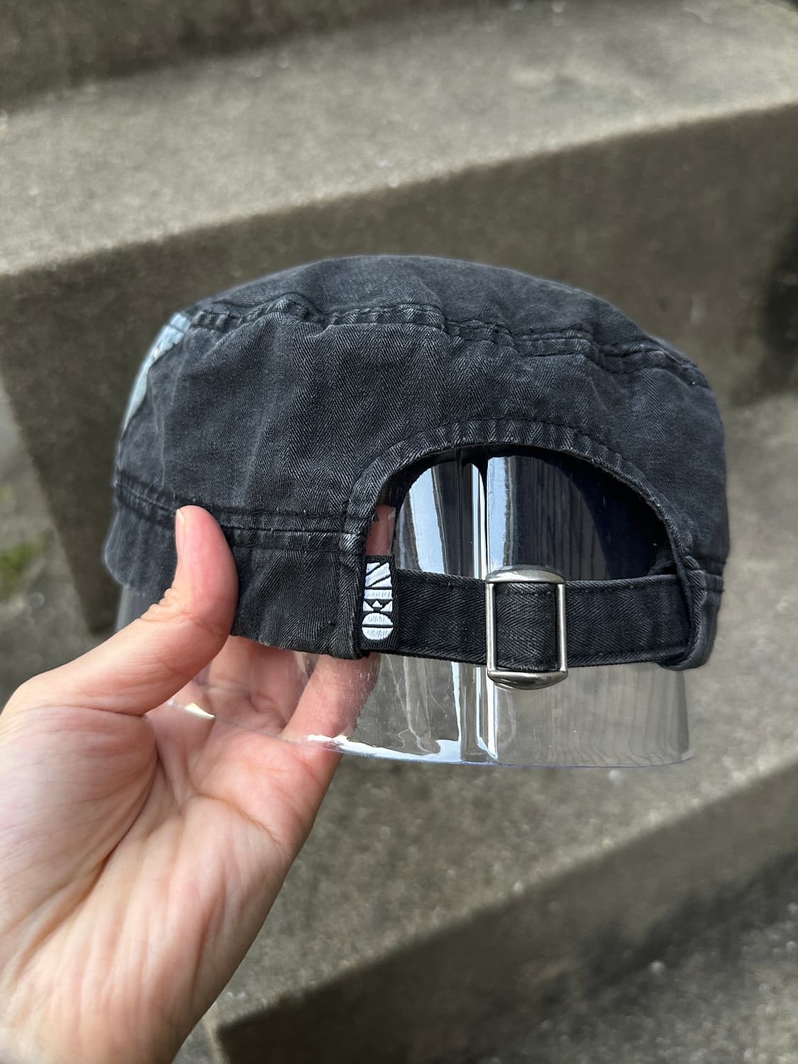 Black washing denim point grunge cap 상품이미지3