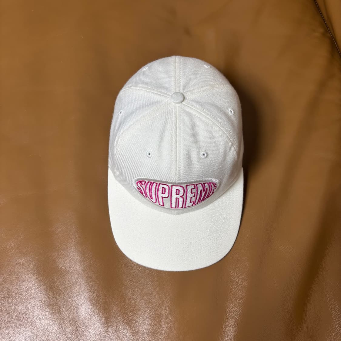 Supreme 슈프림 6패널 볼캡 모자 (Warp Logo White) 상품이미지5