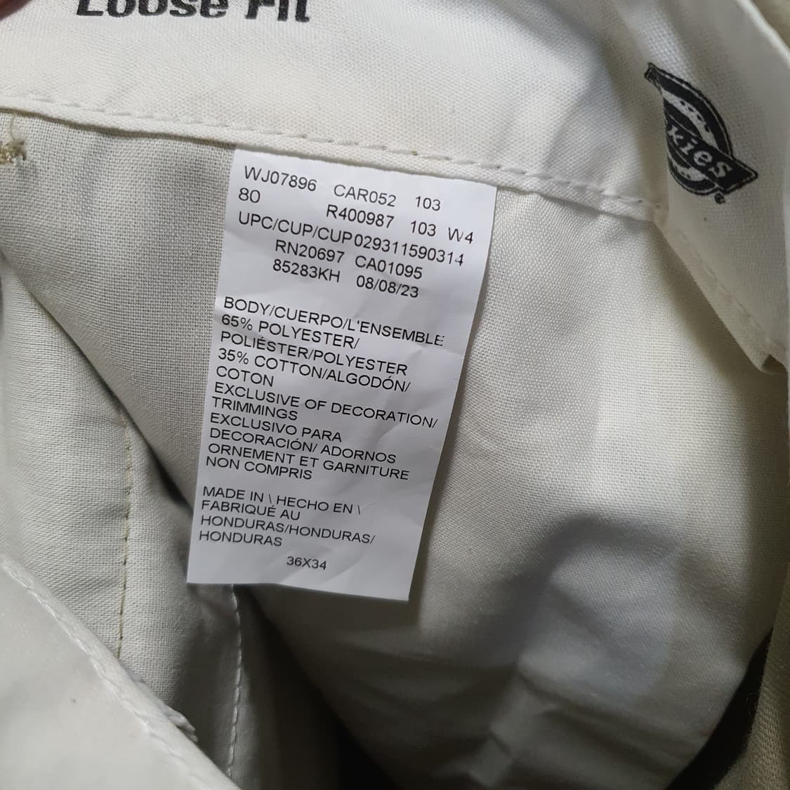 디키즈 남성 루즈핏  와이드핏 더블니 워크 팬츠 36X34 상품이미지5