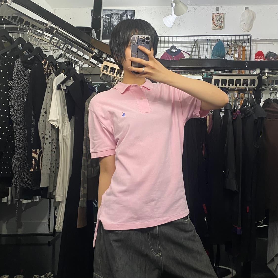 Polo Ralph Lauren 핑크 블루 로고 자수 반팔 티셔츠 상품이미지7