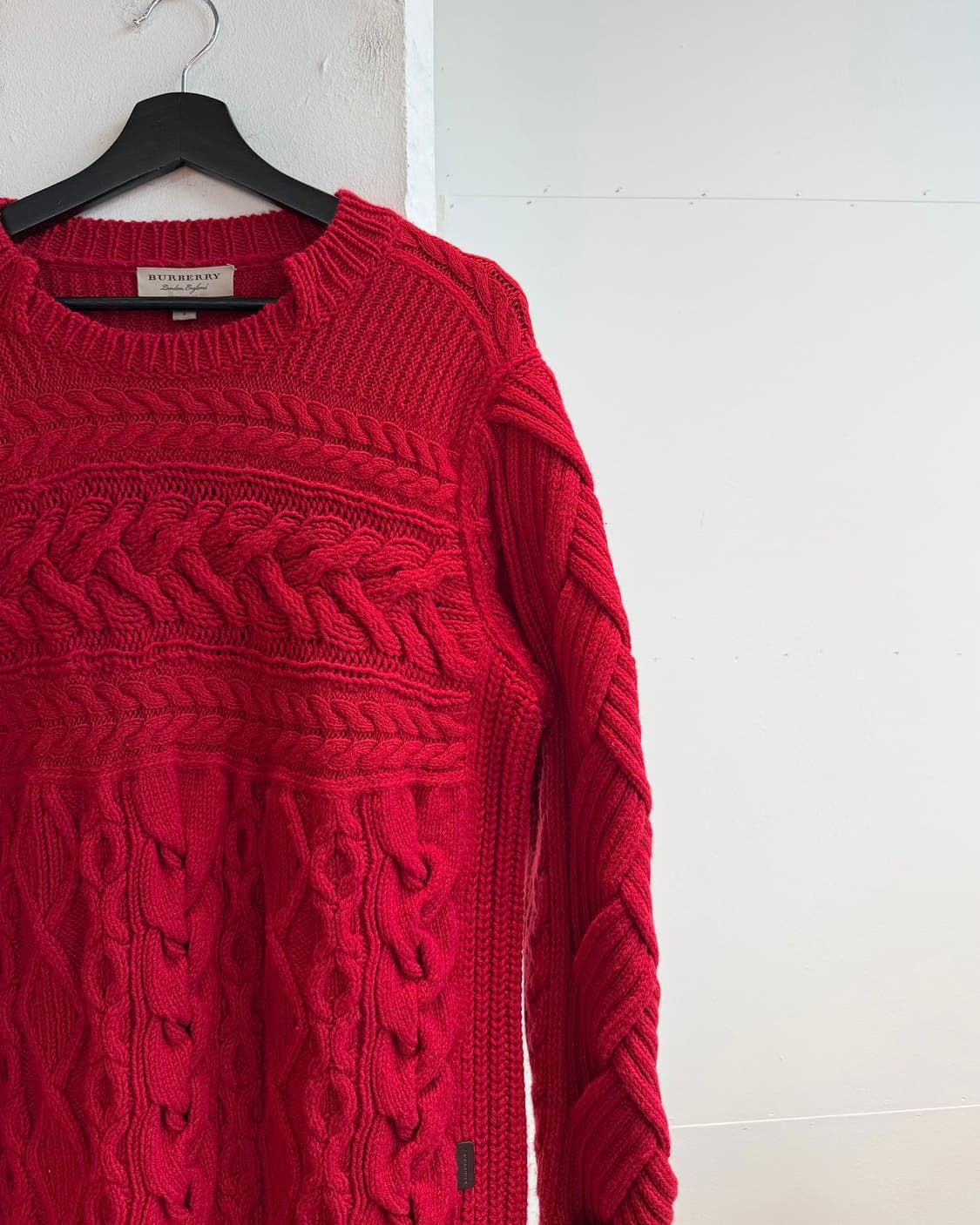 버버리 레드 아란 캐시미어혼방 니트  상품이미지5