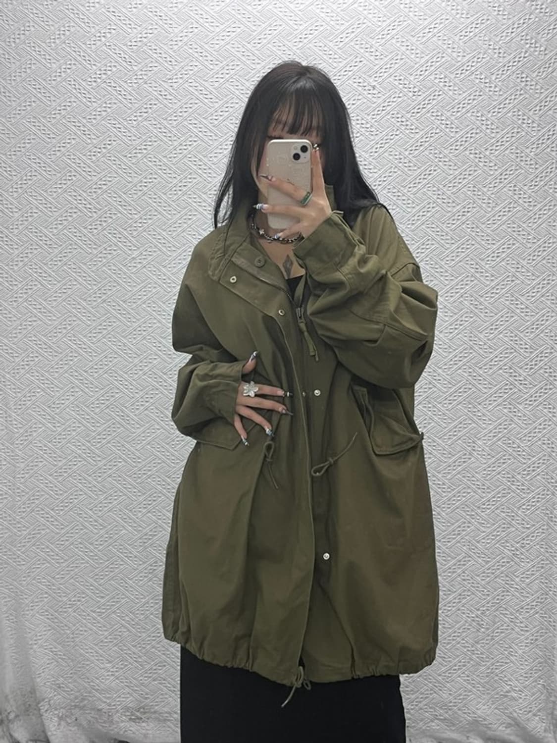 라퍼지스토어 빈티지 피쉬테일 말차카키 야상 자켓 L C07655 상품이미지2
