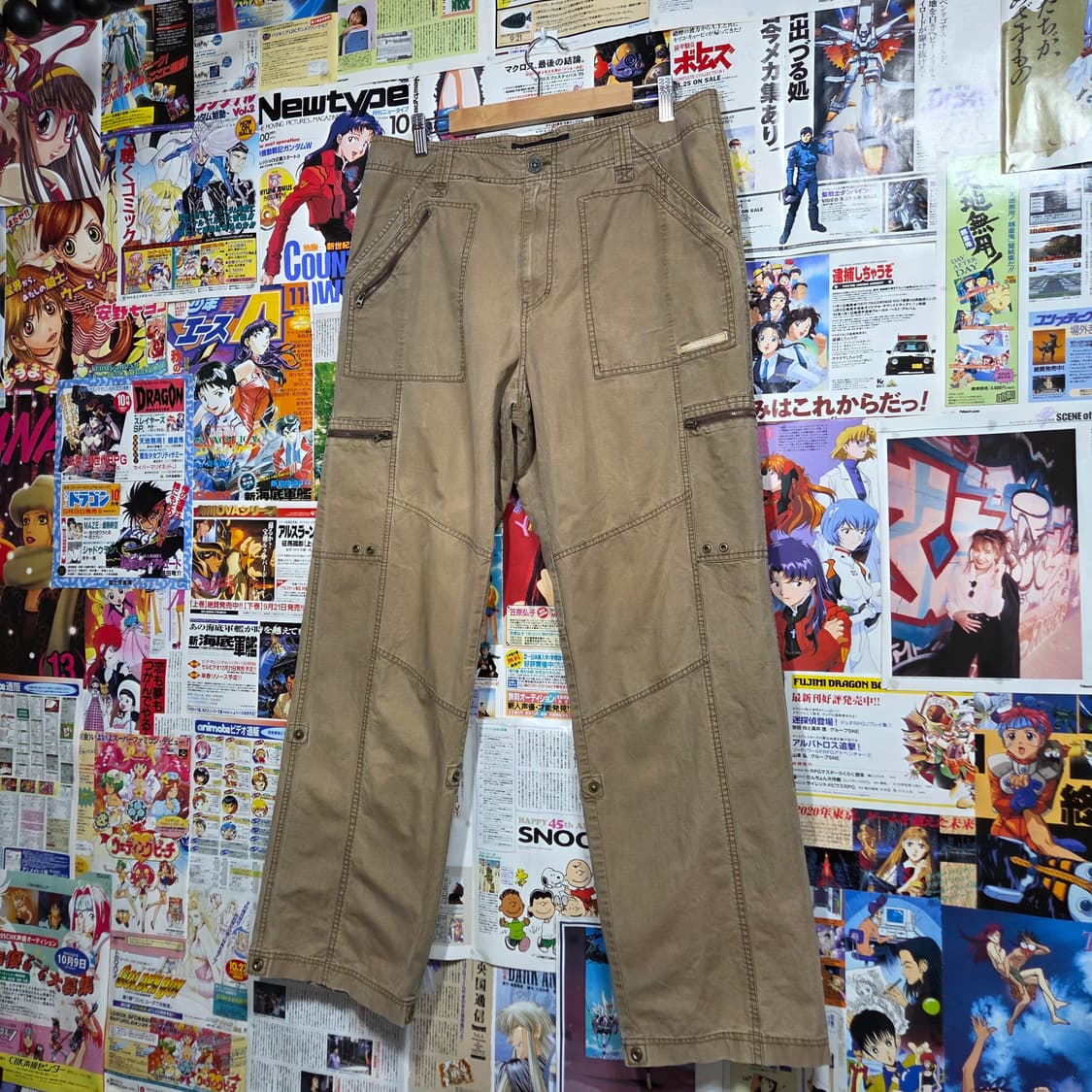 빈티지 브라운 신치백 멀티포켓 카고 팬츠 상품이미지3