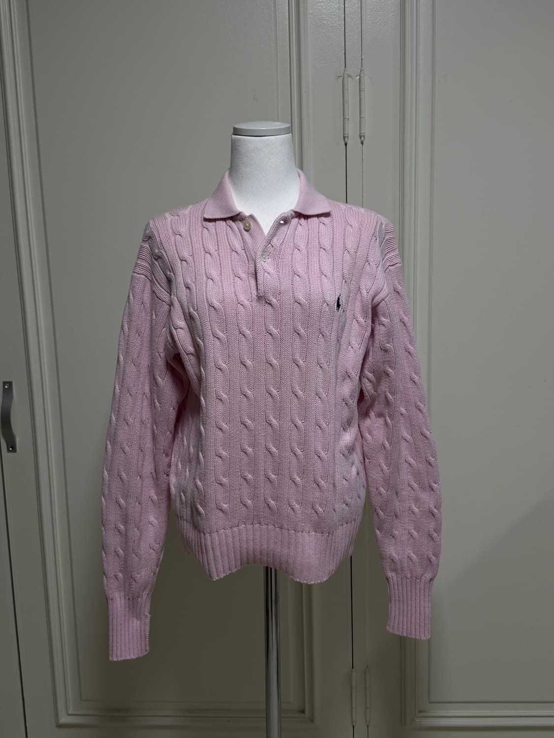 폴로 랄프로렌 연핑크 카라니트 상품이미지1