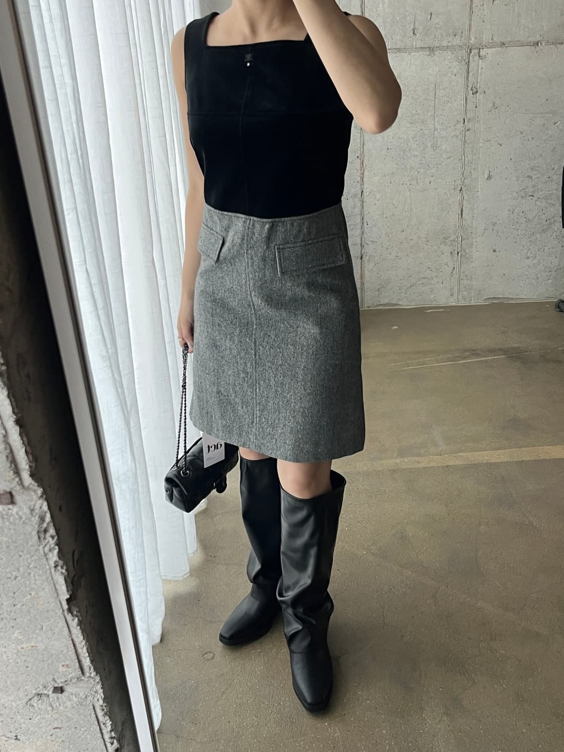 00s Courreges 꾸레쥬 로고 벨벳 원피스 상품이미지2