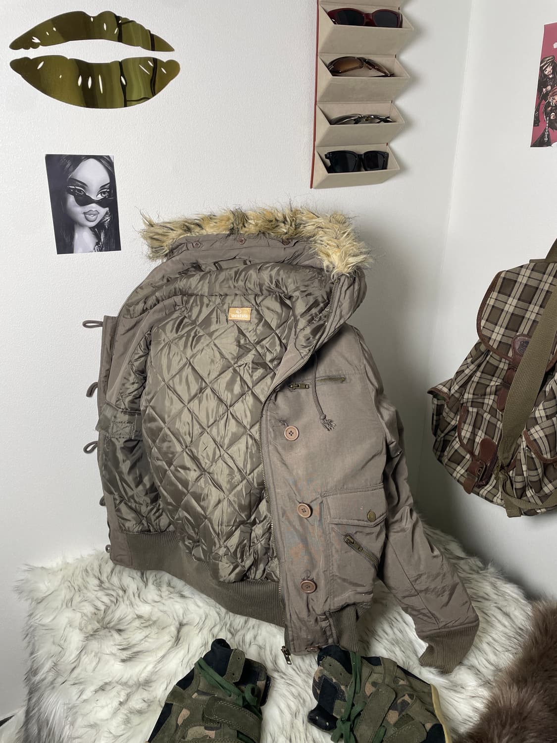 빈티지 N2b 스타일 퍼 봄버 자켓 상품이미지6