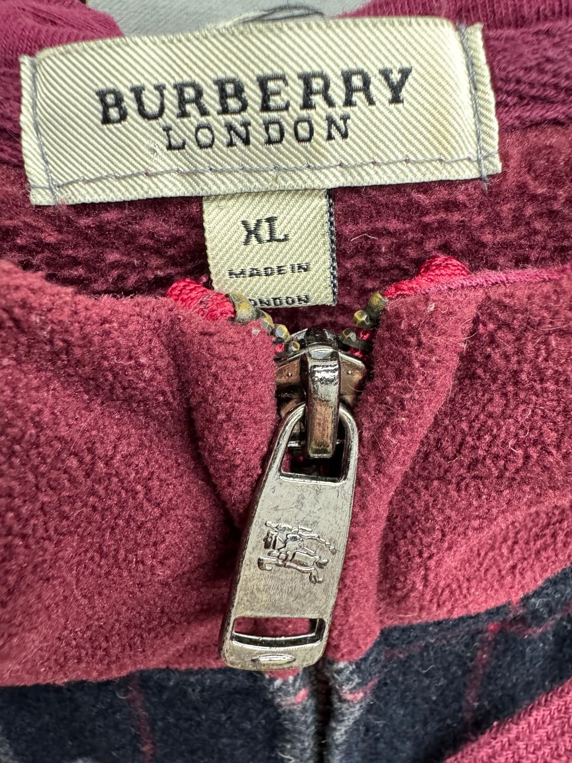 올드스쿨 버버리 노바체크 후리스 후드집업 XL(L) 상품이미지5