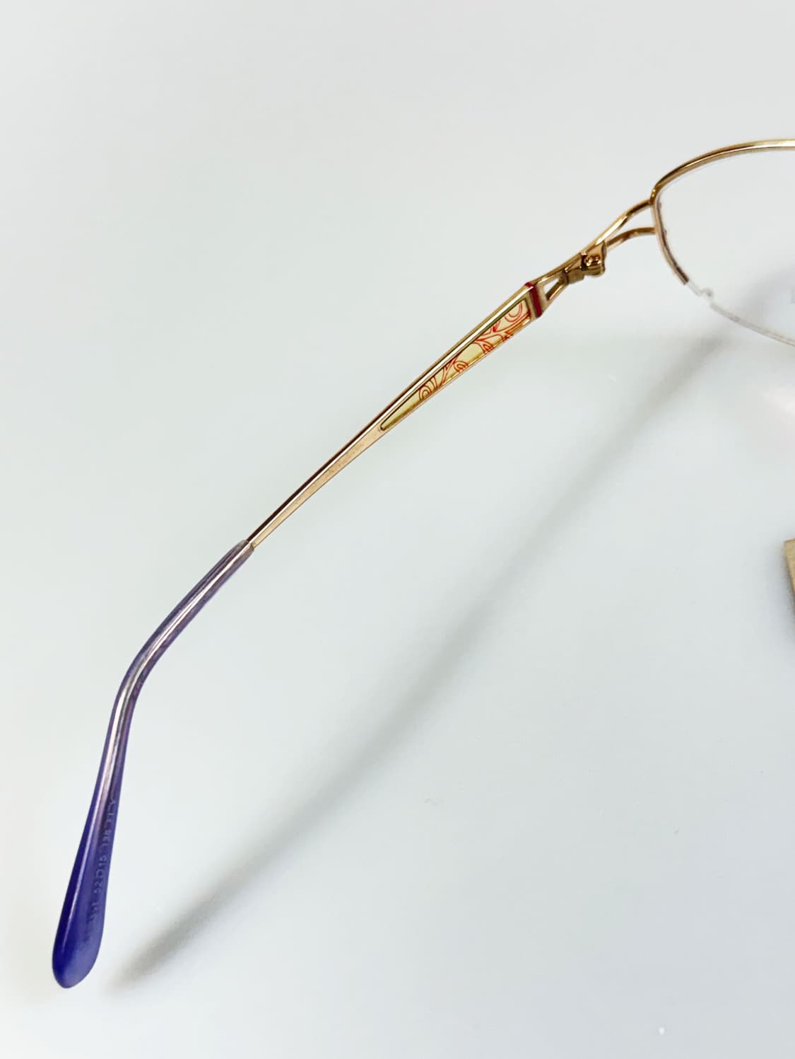 90s STUCCI 골드 티타늄 오벌 반무테 빈티지 안경 상품이미지8