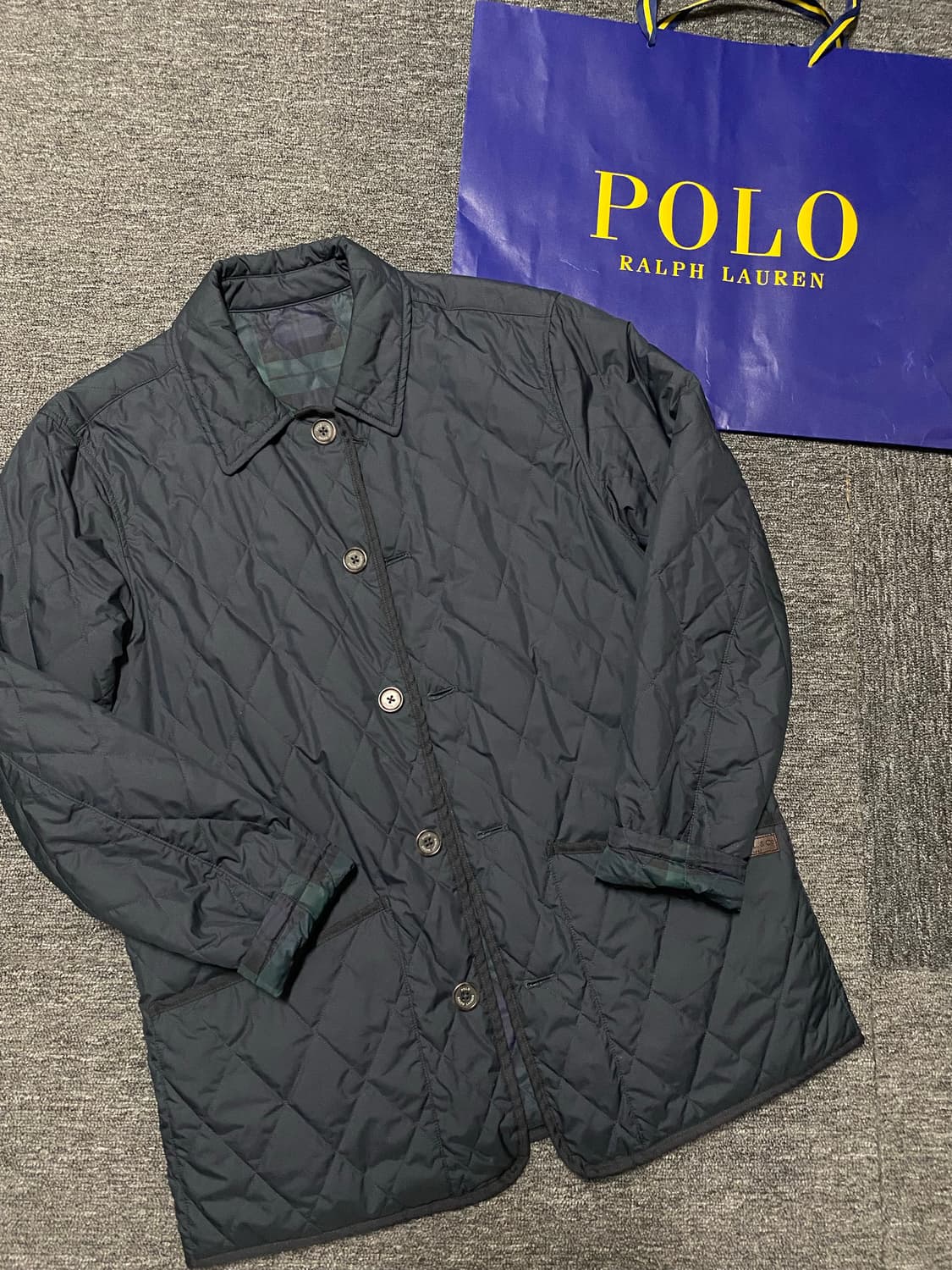 정리, 블랙와치 타탄체크 폴로 양면 리버시블 퀼팅 자켓 상품이미지1