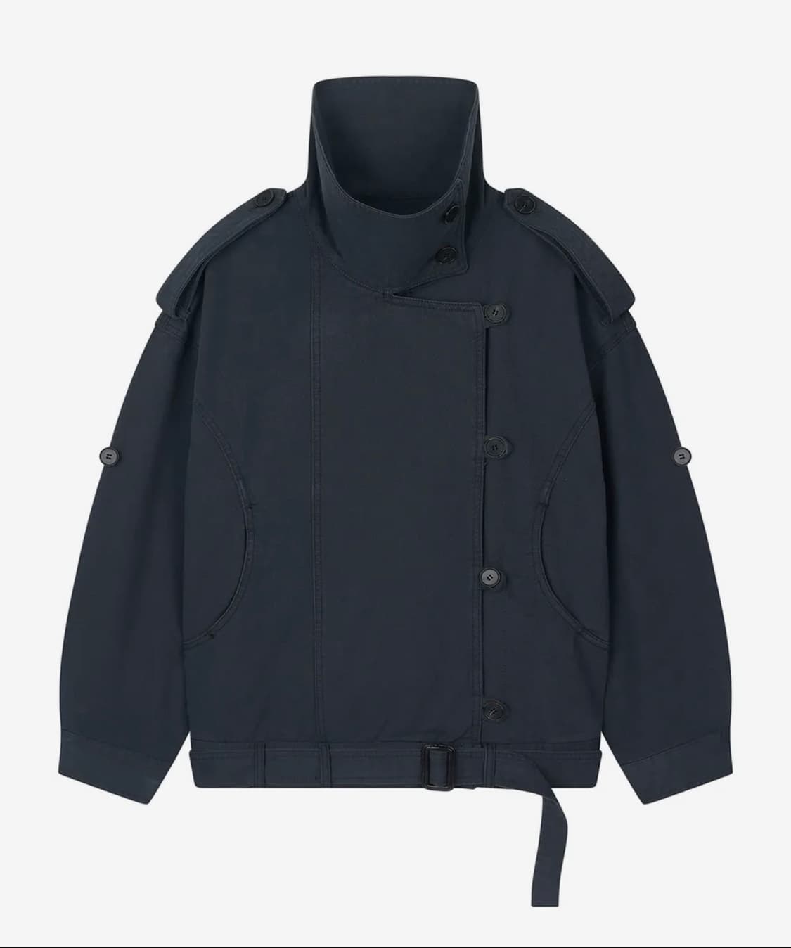 샌드릭 High Neck Cotton Jacket_Navy  상품이미지2