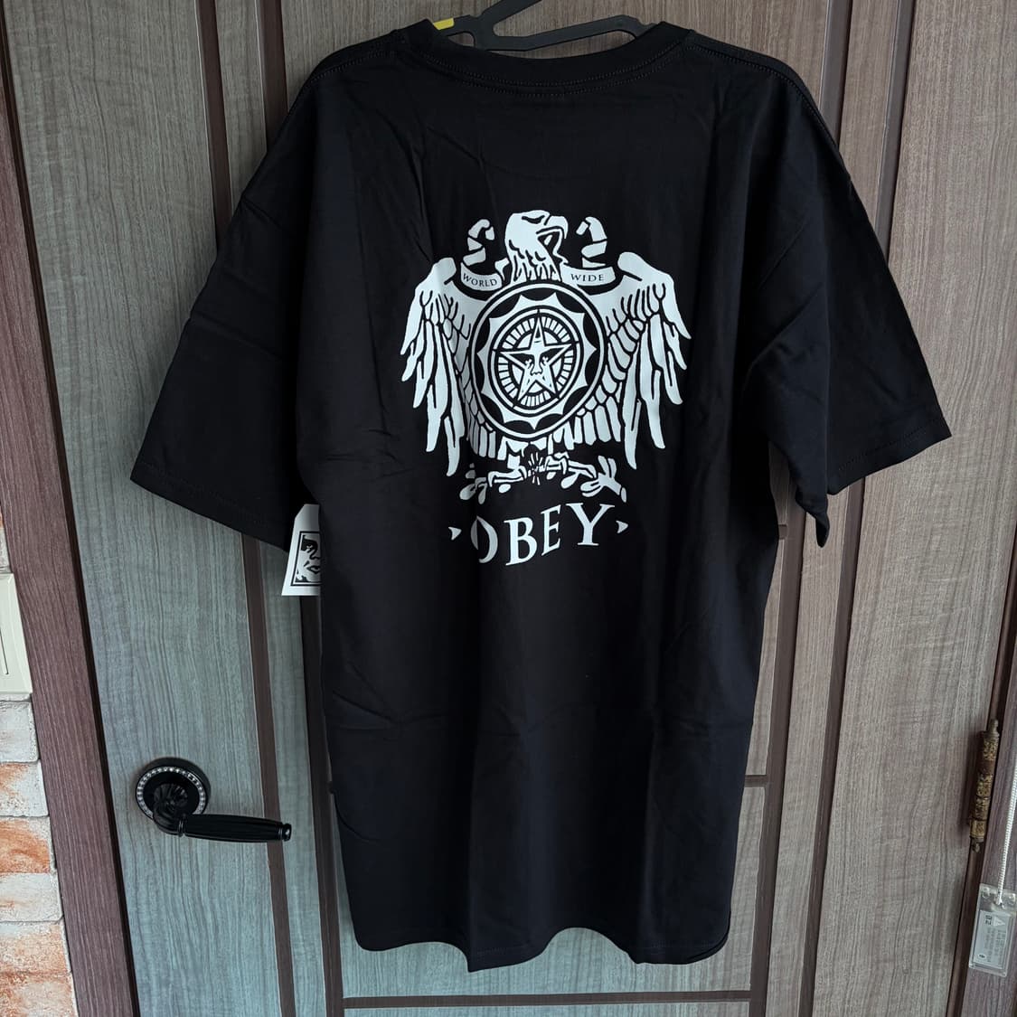 새상품(L)오베이 브로큰이글 로고 반팔티셔츠 블랙 상품이미지2