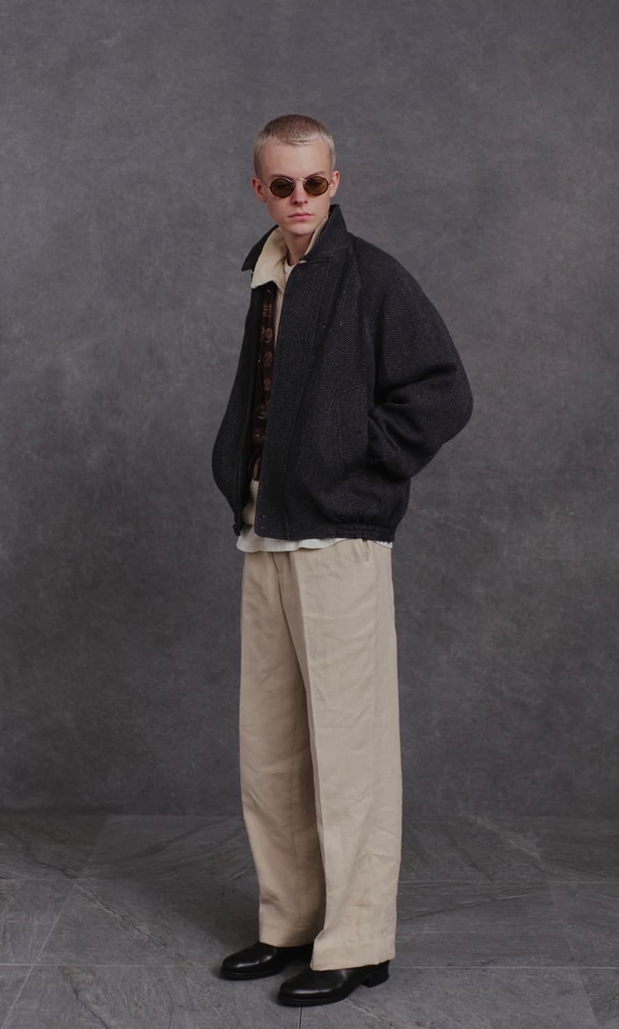 올드조 라운드 카라 모터링 자켓 상품이미지4