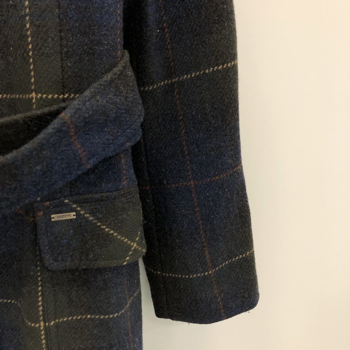 헤지스 타탄체크 울 후드코트 90-165 벨트분리  상품이미지2