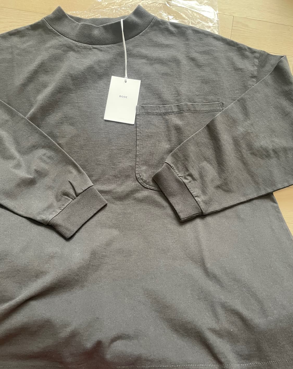 보디 BODE Barry MOCKNECK 모크넥 티셔츠 블랙 새상품 판매 상품이미지3