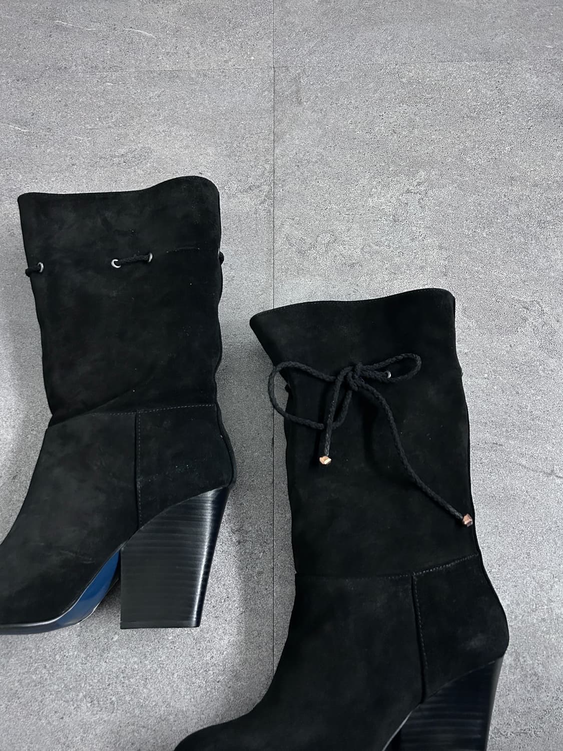 랑방 블랙 스웨이드 롱 부츠 상품이미지3