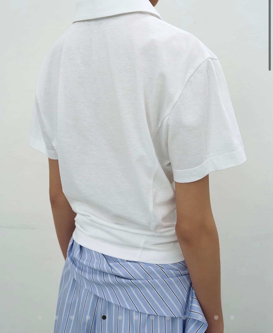 새상품 LCDC 오픈 칼라 탑 화이트 SS 상품이미지5