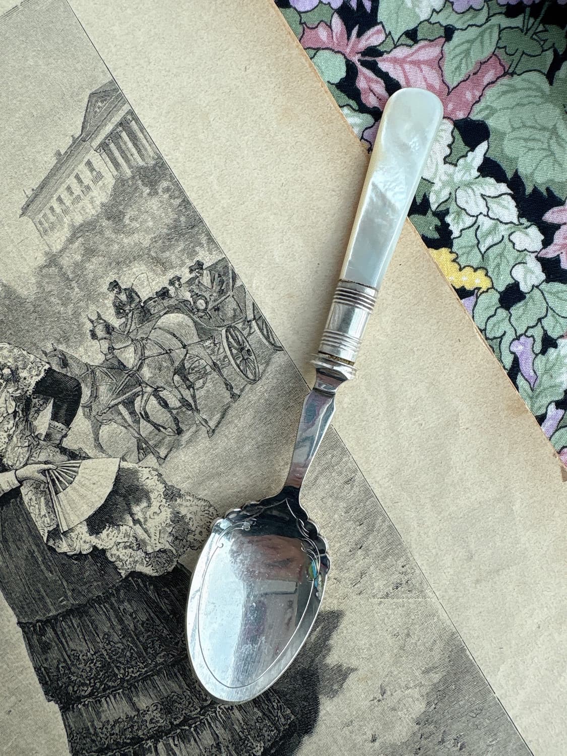 영국 앤틱 실버플레이트 마더오브펄 디저트스푼 상품이미지2