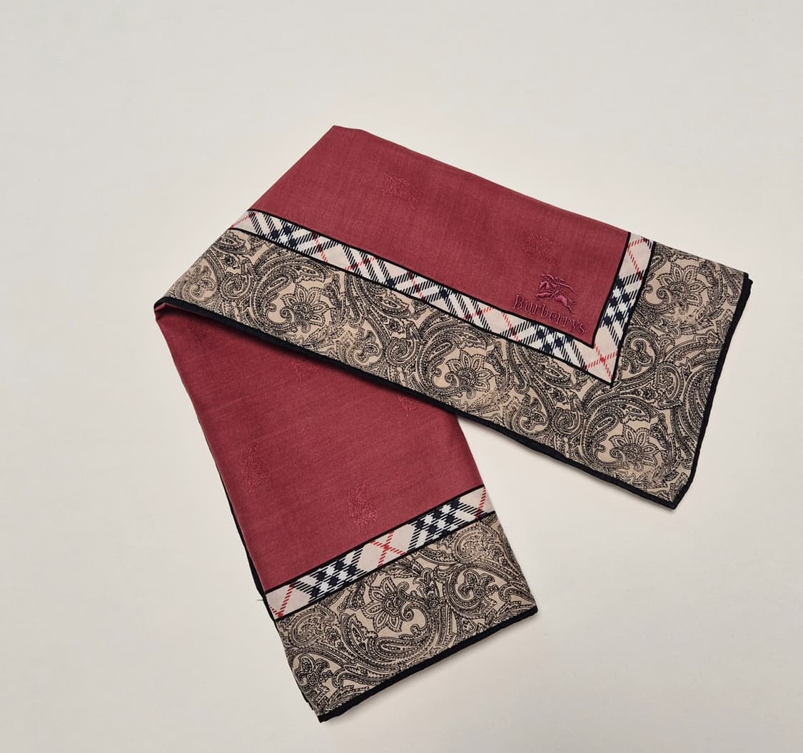 버버리 노바체크 버건디 쁘띠 스카프 손수건 머플러  상품이미지2