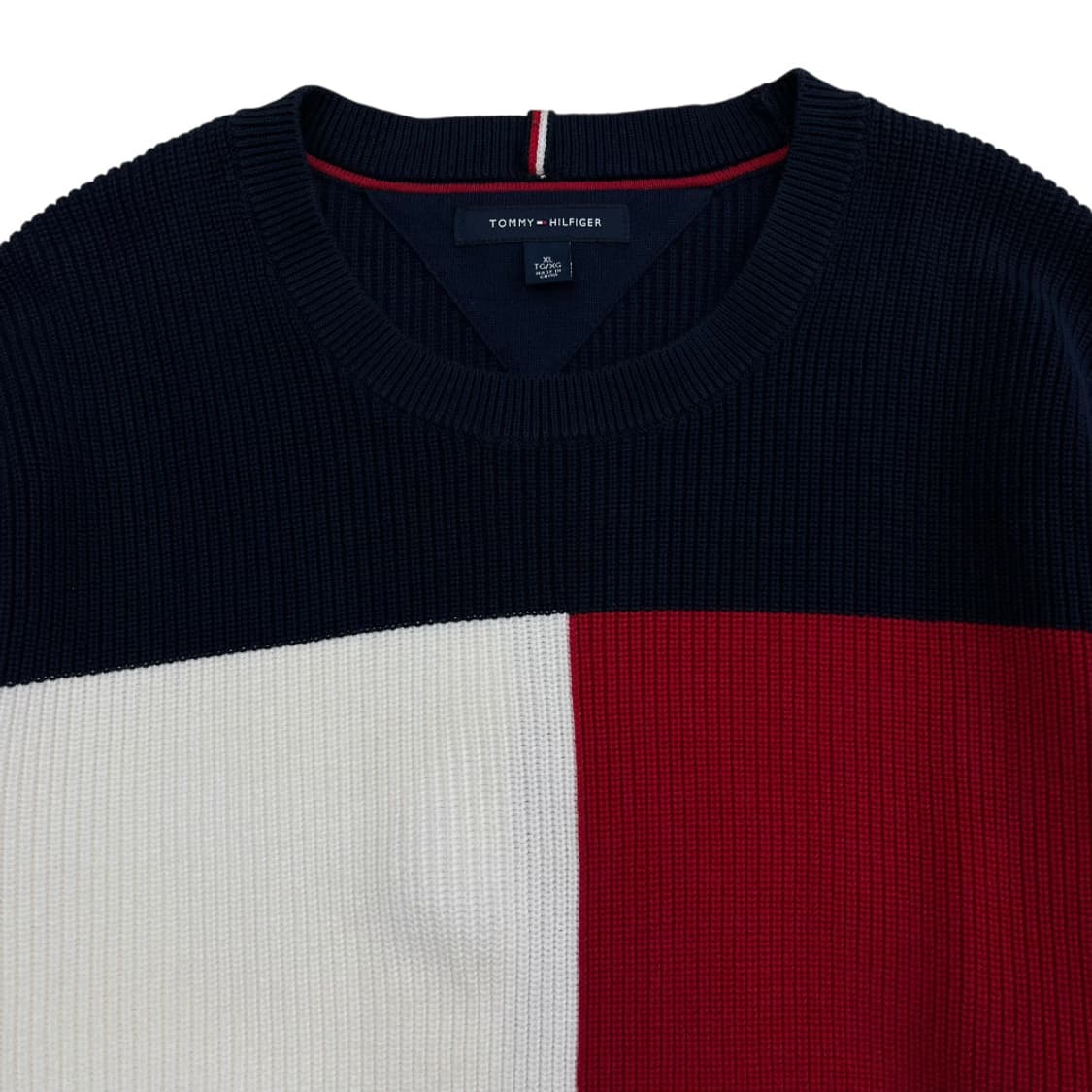타미힐피거 레드배색 네이비 니트 XL 상품이미지4
