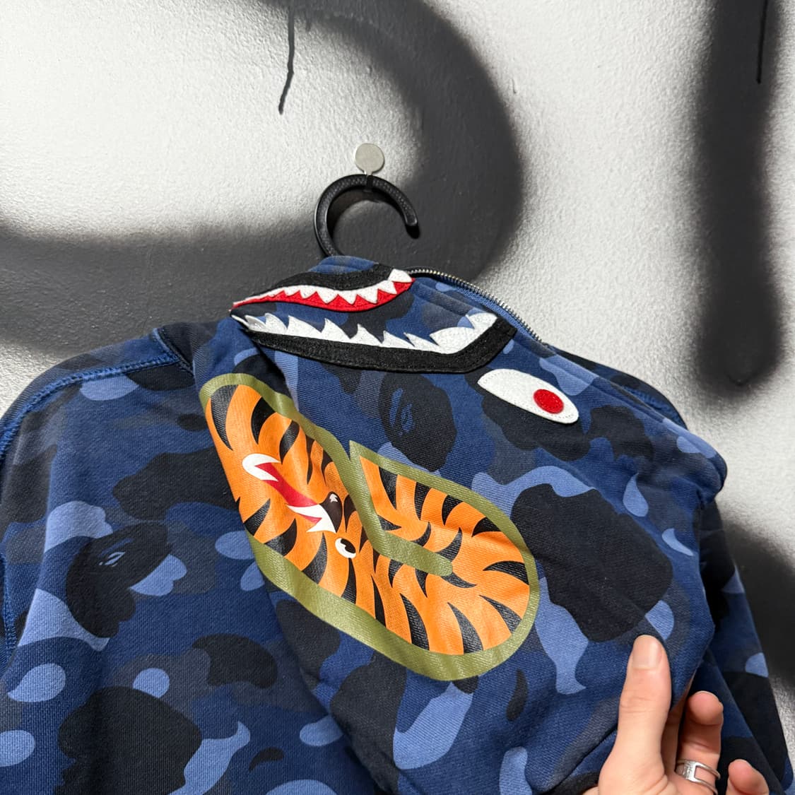 베이프 블루 카모 청계 샤크 풀 집업 후디 상품이미지5