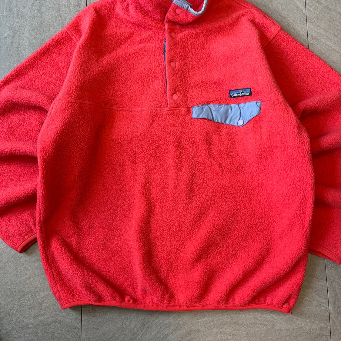 90s 90년대 자메이카 생산 파타고니아 신칠라 핑크 스냅티  상품이미지4