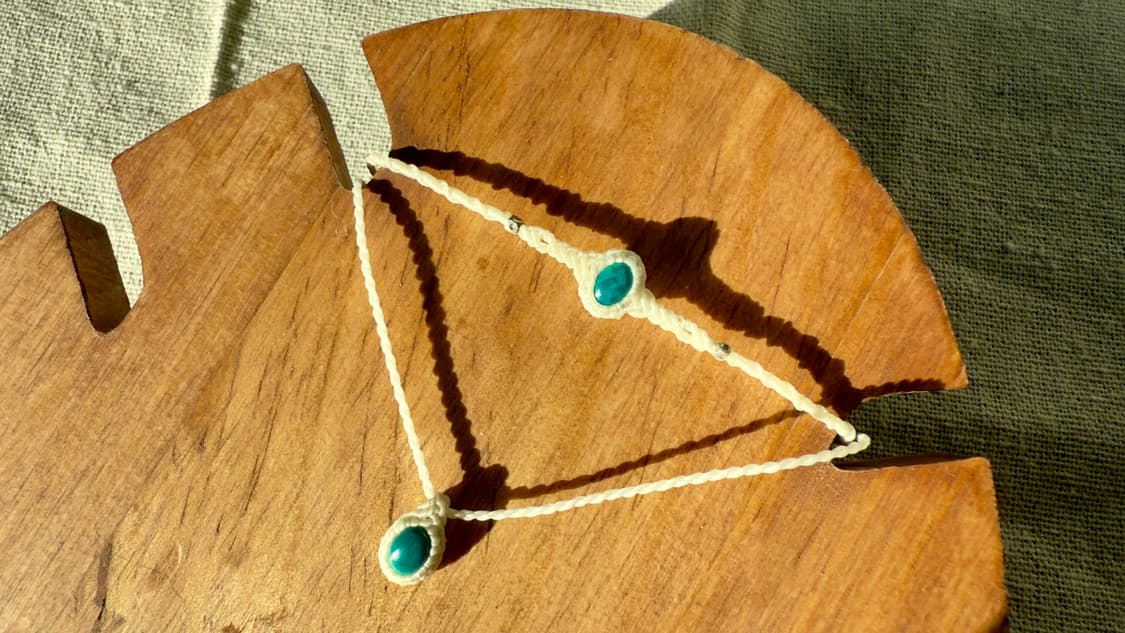 미니 크리소콜라 보헤미안 마크라메 원석 팔찌 상품이미지2