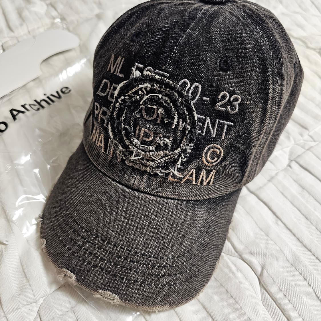 밀로 아카이브 코어 데님 볼캡 모자 워시드 블랙 워싱 . 2~3회착 상품이미지6
