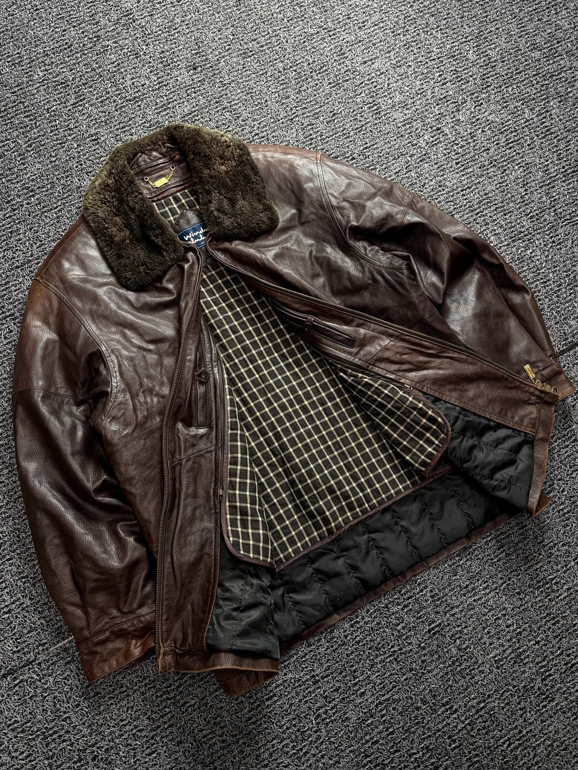아카이브 빈티지 램스킨 레더 무스탕 자켓 브라운 1627 상품이미지1