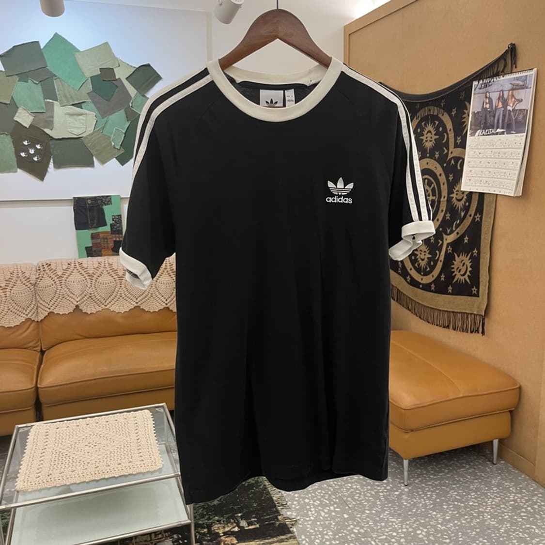 아디다스 아디컬러 클래식 3S 검흰 삼선 반팔티 2XL C12179 상품이미지3