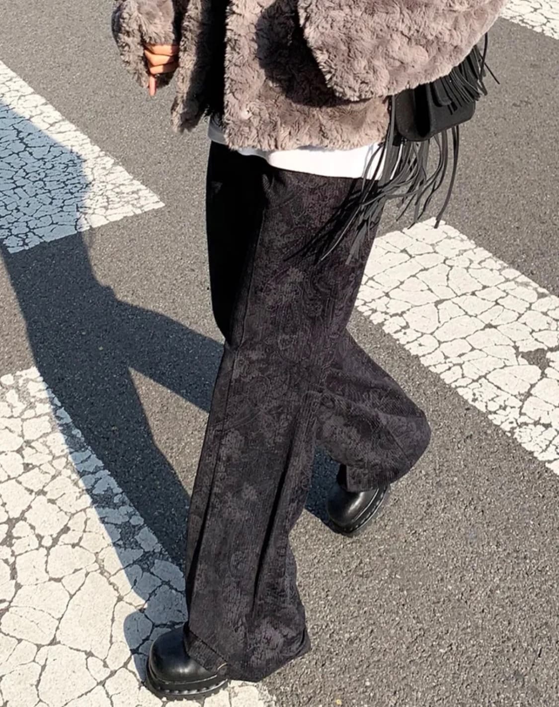 코듀로이 벨벳 자카드 부츠컷 팬츠 상품이미지1