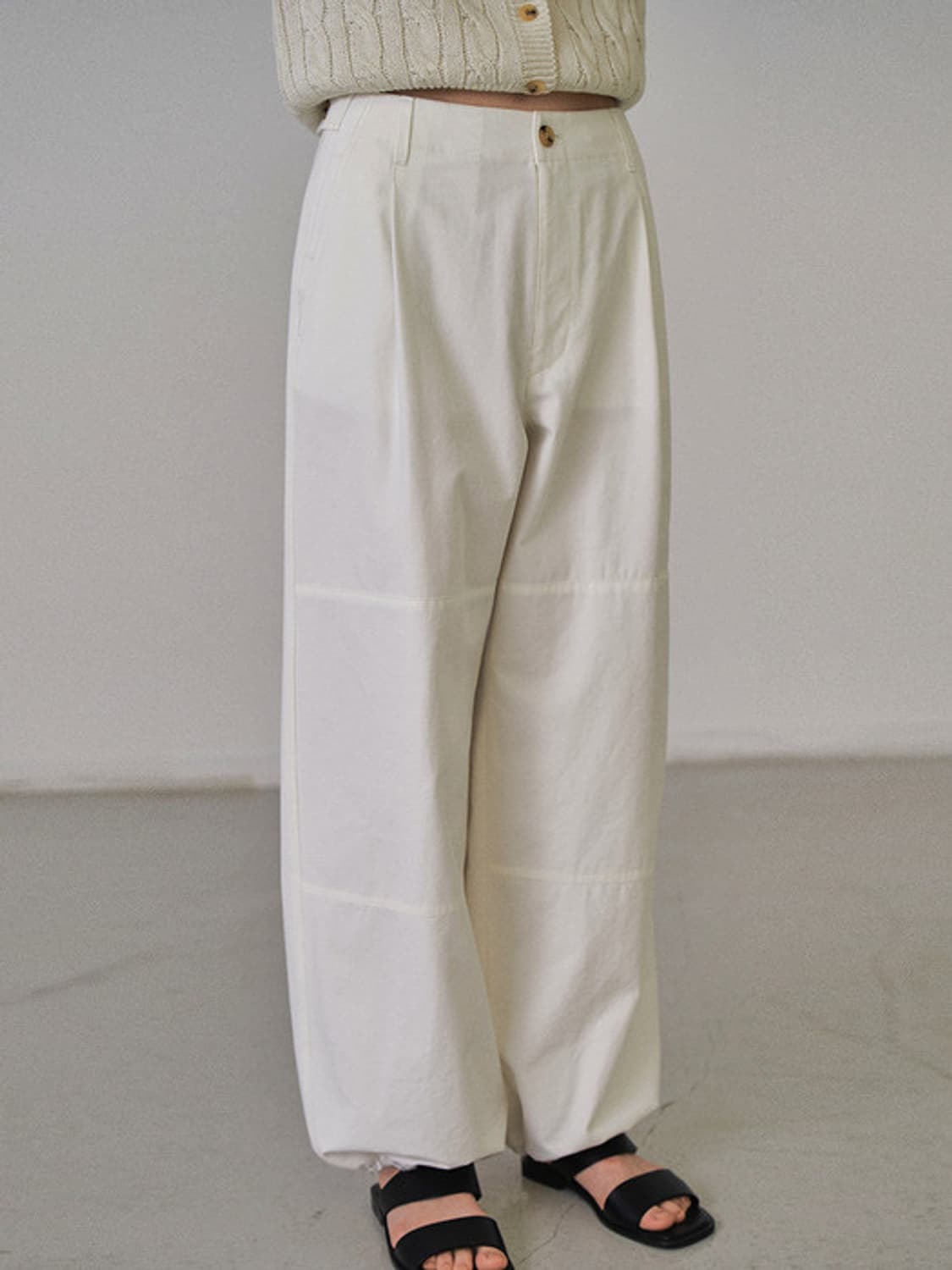 파사드패턴 코튼 워크팬츠 오프화이트 상품이미지2