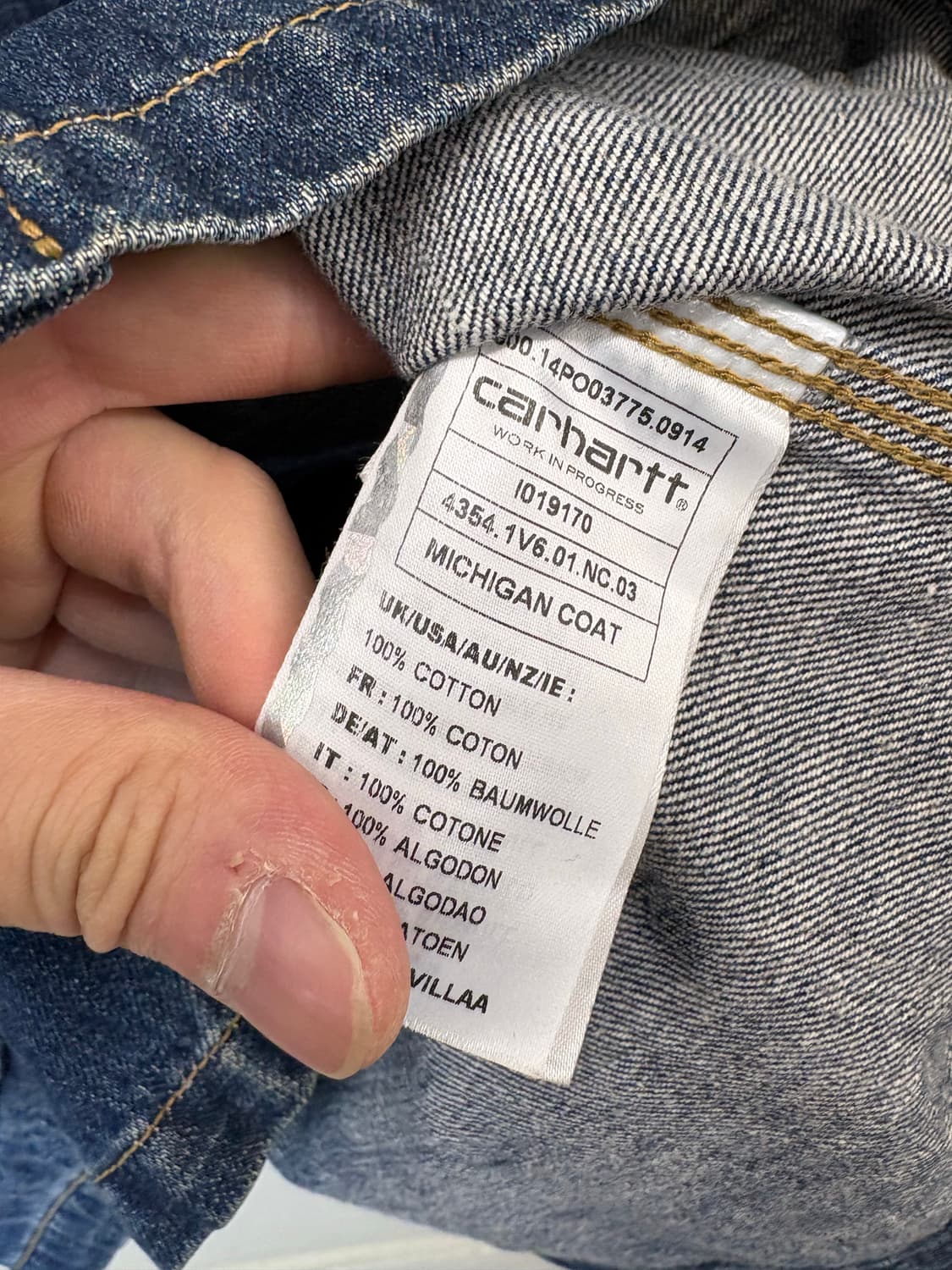 칼하트 빈티지 데님 미시간 초어코트 상품이미지7