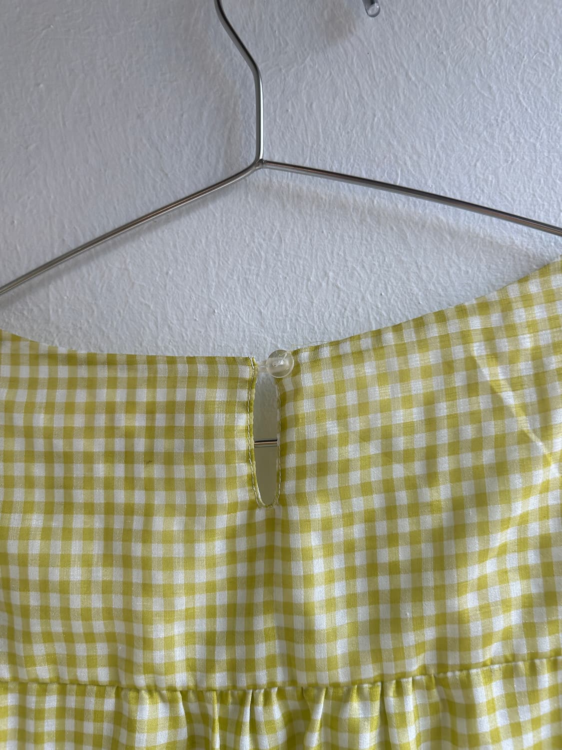 연두 깅엄 블라우스  상품이미지5