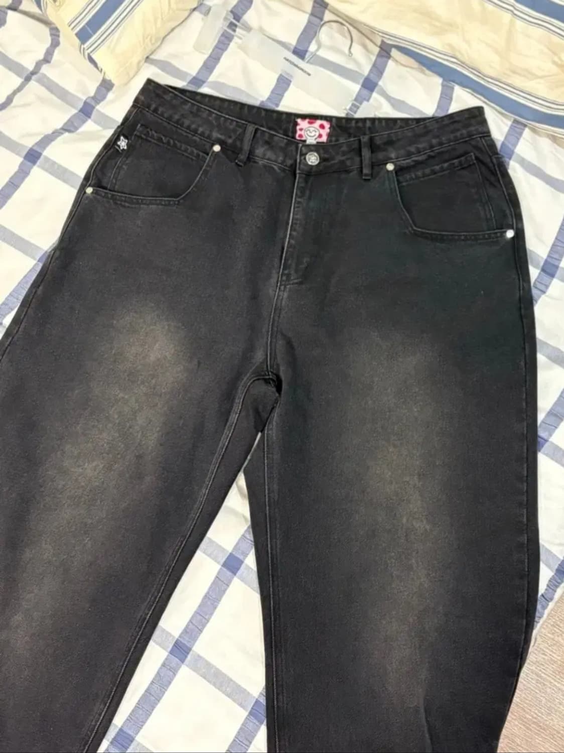 스타팀 워싱 데님 팬츠 블랙 상품이미지3