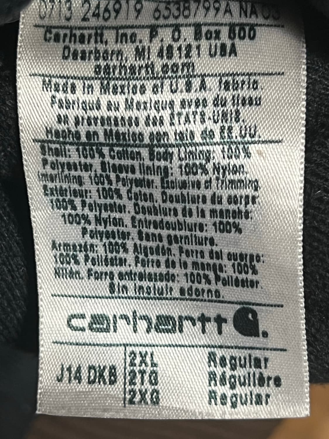 칼하트 j14 dkb 산타페 자켓 xxl 상품이미지5