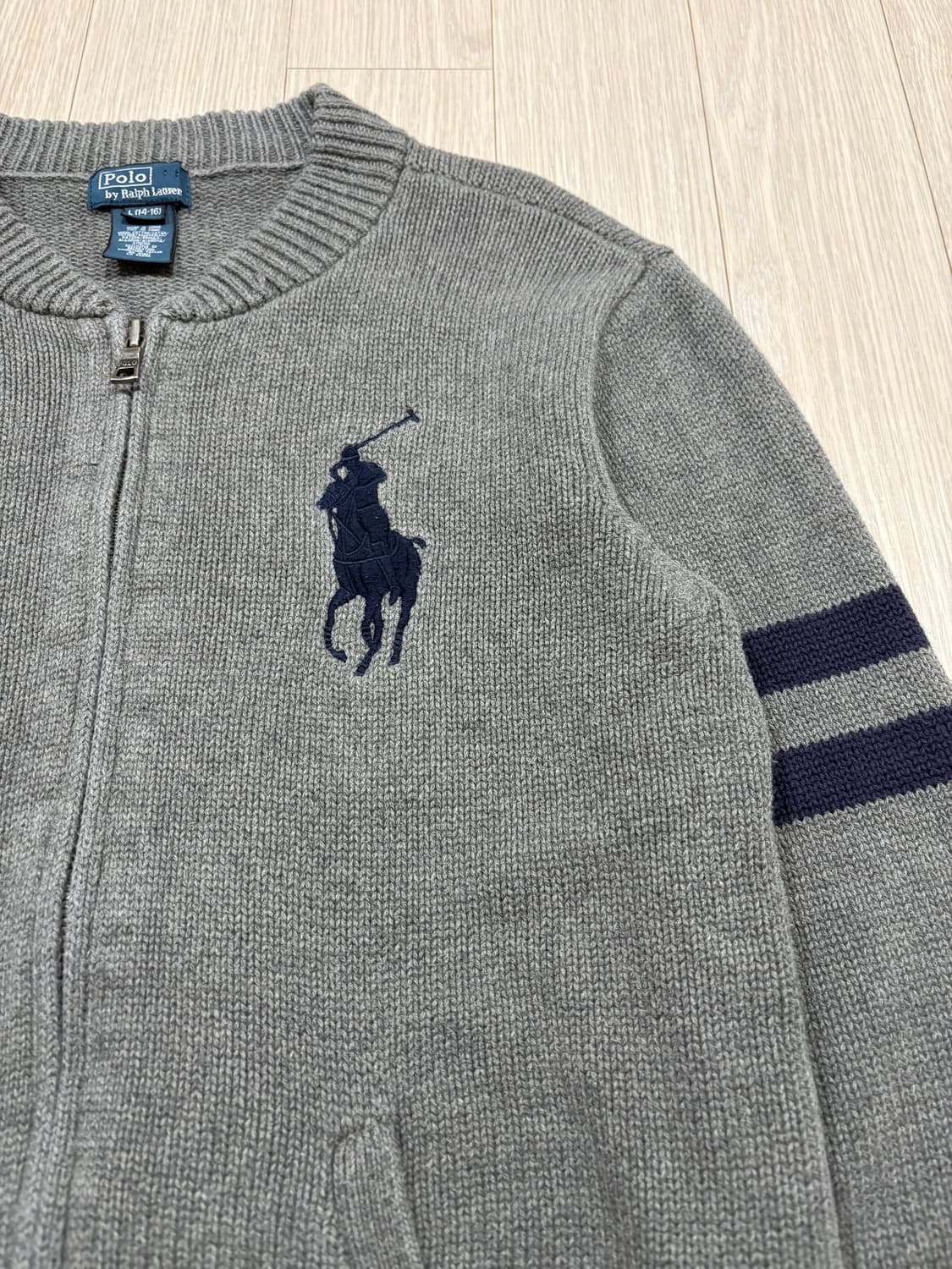 폴로 랄프로렌 그레이 니트집업 빅포니 상품이미지3