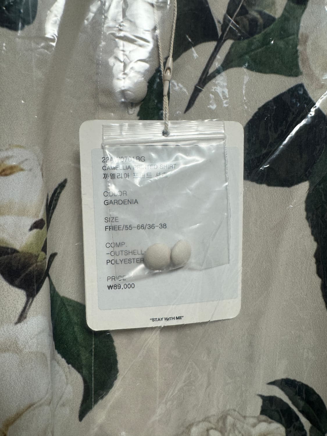 (새상품)카멜리아 패턴 셔츠(size 66) 상품이미지4